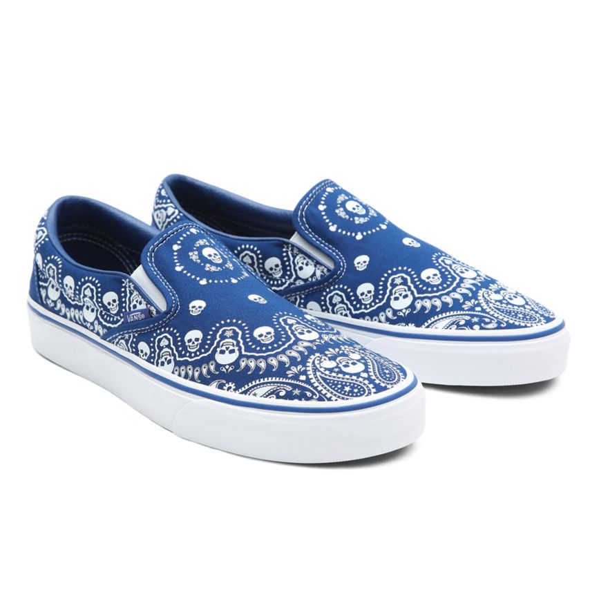 Vans Bandana κλασικα Slip-On παπούτσια μπλε | VN172C6PK46