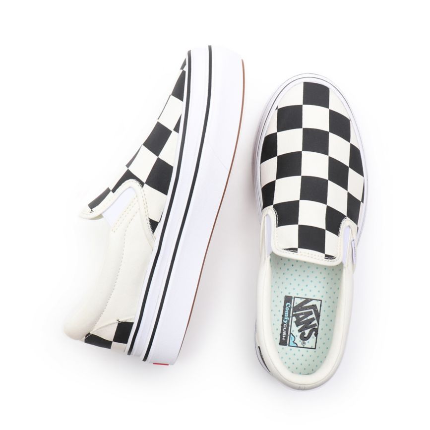 Vans Big Classics Checker Super ComfyCush Slip-On παπούτσια ασπρα | VN223Q1TK39