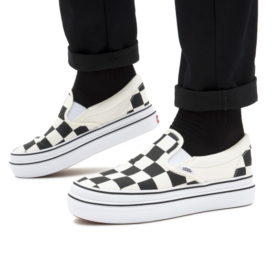 Vans Big Classics Checker Super ComfyCush Slip-On παπούτσια ασπρα | VN223Q1TK39