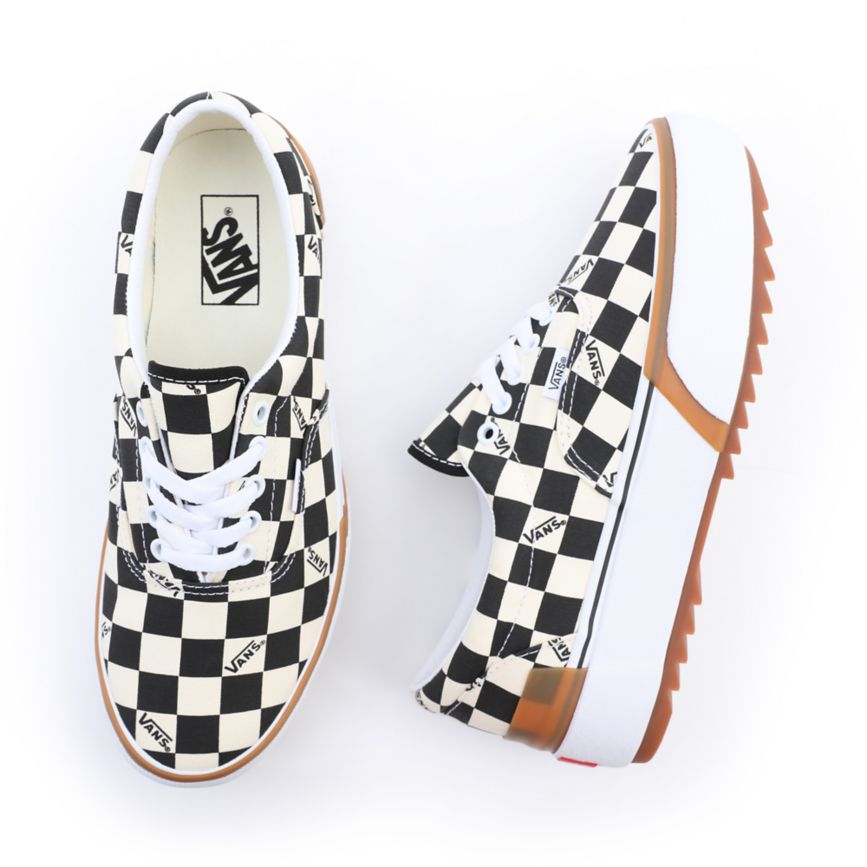 Vans Checkerboard Era Stacked παπούτσια μαυρα | VN507E5UF24