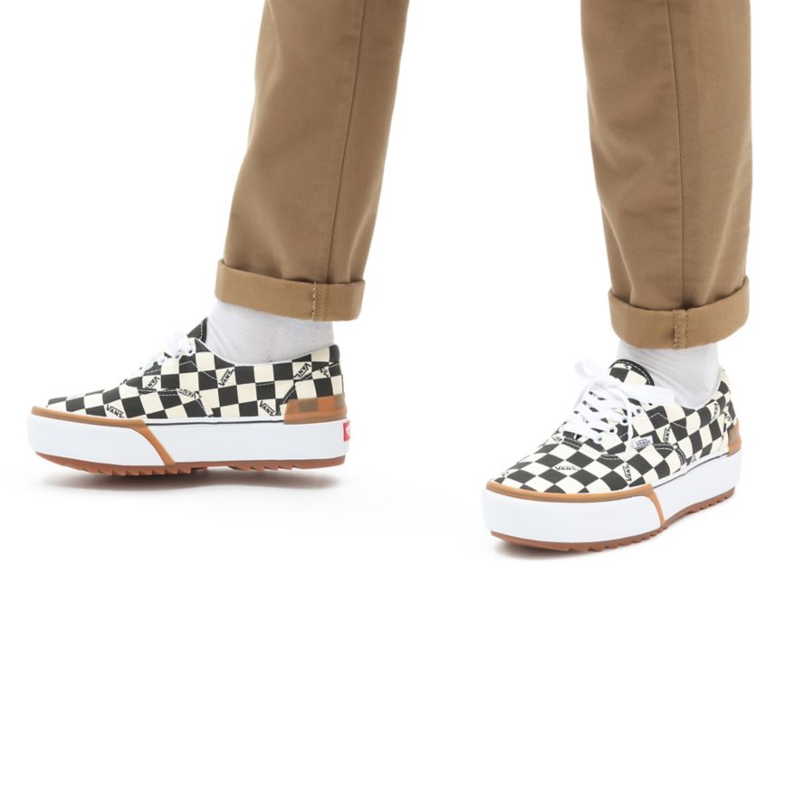 Vans Checkerboard Era Stacked παπούτσια μαυρα | VN507E5UF24