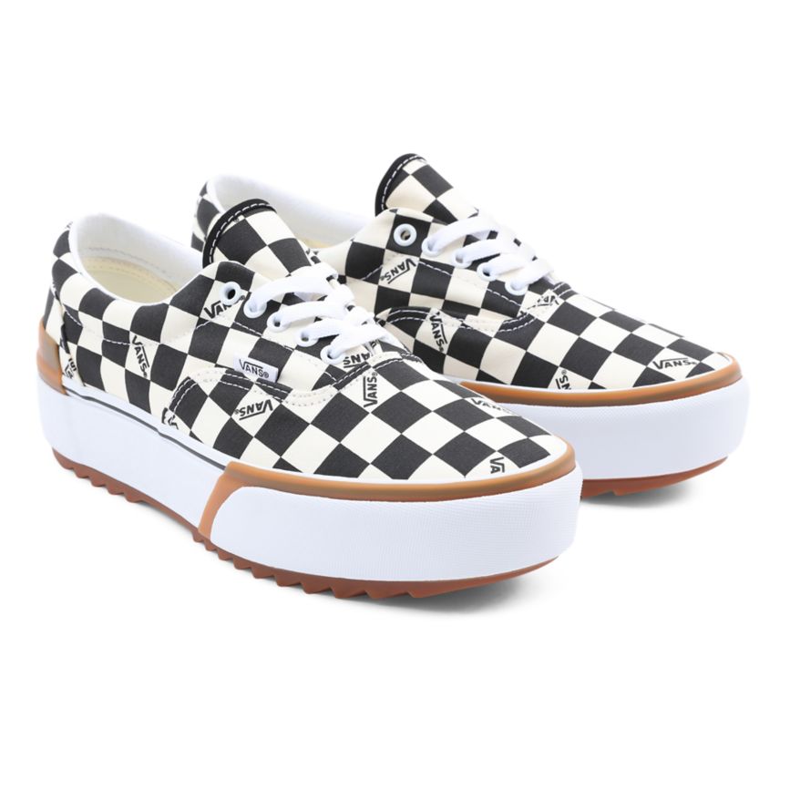 Vans Checkerboard Era Stacked παπούτσια μαυρα | VN507E5UF24