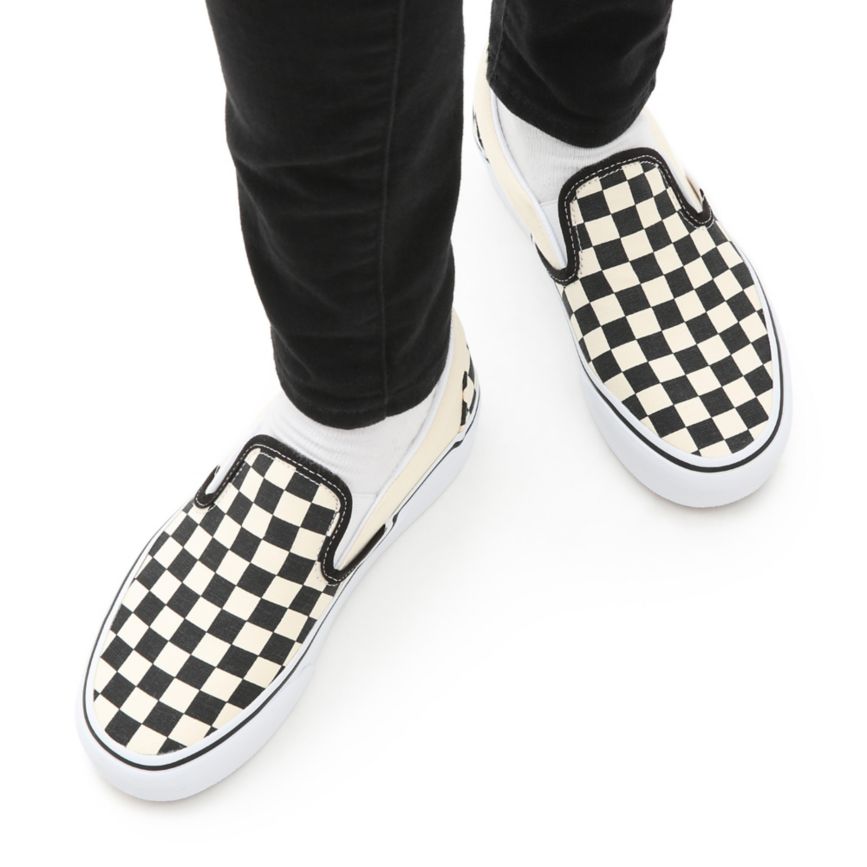 Vans Checkerboard κλασικα Slip-On flatforms παπούτσια μαυρα | VN004X1TZ65