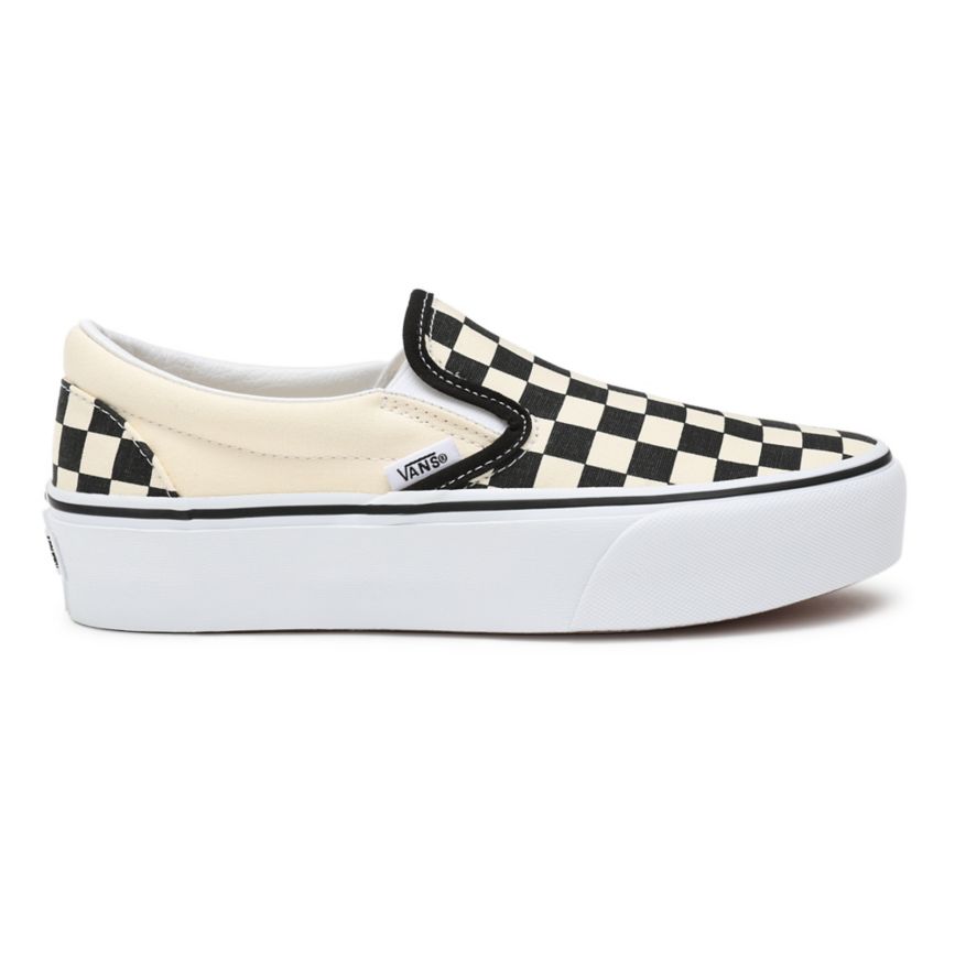 Vans Checkerboard κλασικα Slip-On flatforms παπούτσια μαυρα | VN004X1TZ65