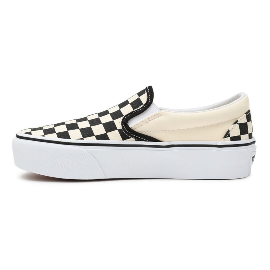 Vans Checkerboard κλασικα Slip-On flatforms παπούτσια μαυρα | VN004X1TZ65