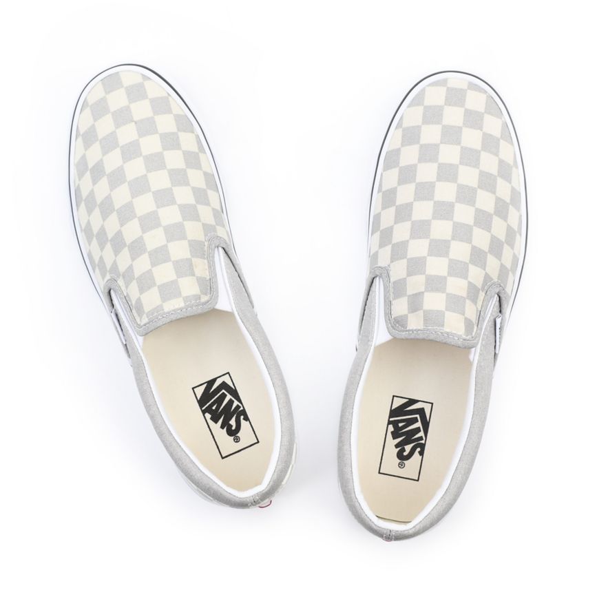 Vans Checkerboard κλασικα Slip-On παπούτσια γκρι | VN031L2VC56