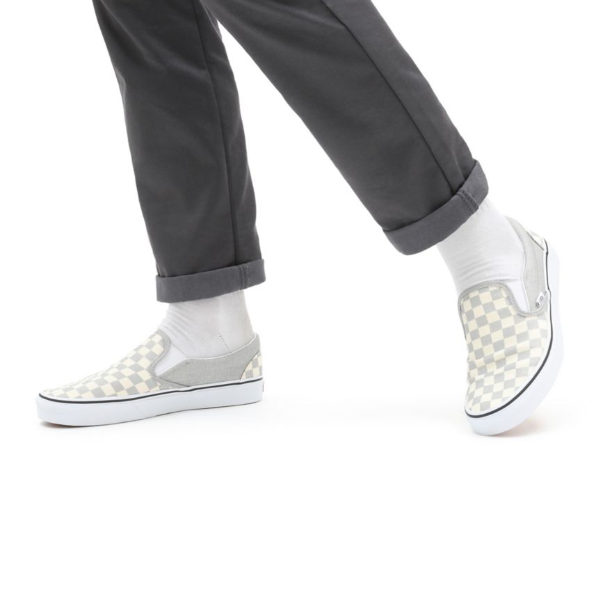 Vans Checkerboard κλασικα Slip-On παπούτσια γκρι | VN031L2VC56