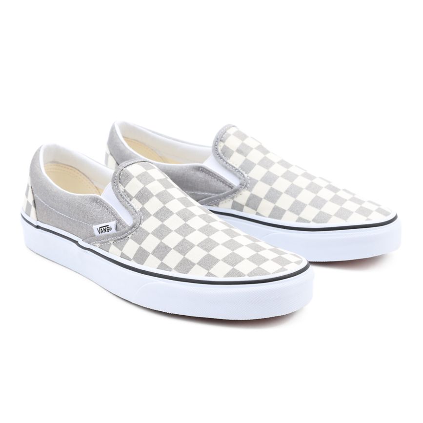 Vans Checkerboard κλασικα Slip-On παπούτσια γκρι | VN031L2VC56
