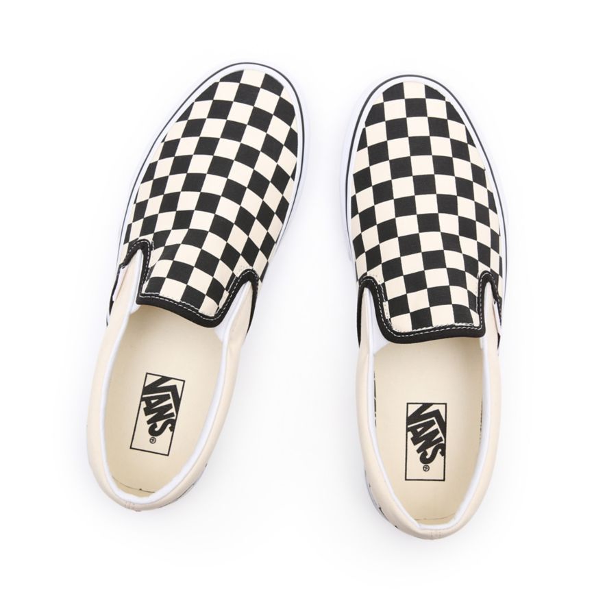 Vans Checkerboard κλασικα Slip-On παπούτσια μαυρα | VN121K9HU83