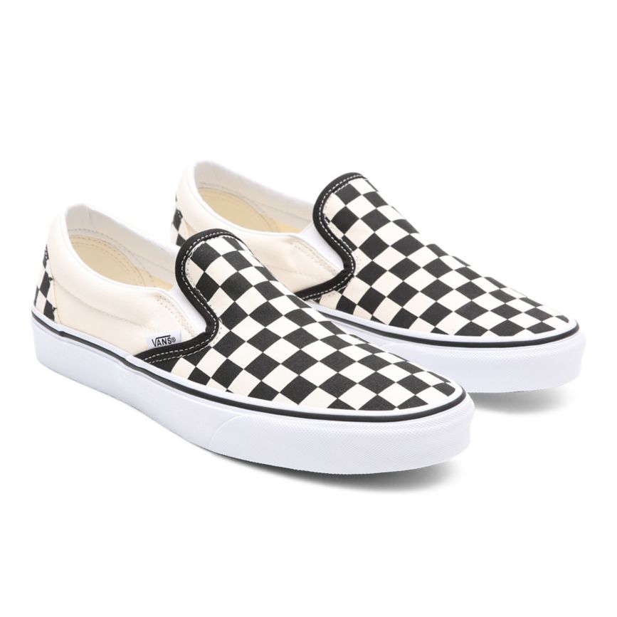 Vans Checkerboard κλασικα Slip-On παπούτσια μαυρα | VN121K9HU83