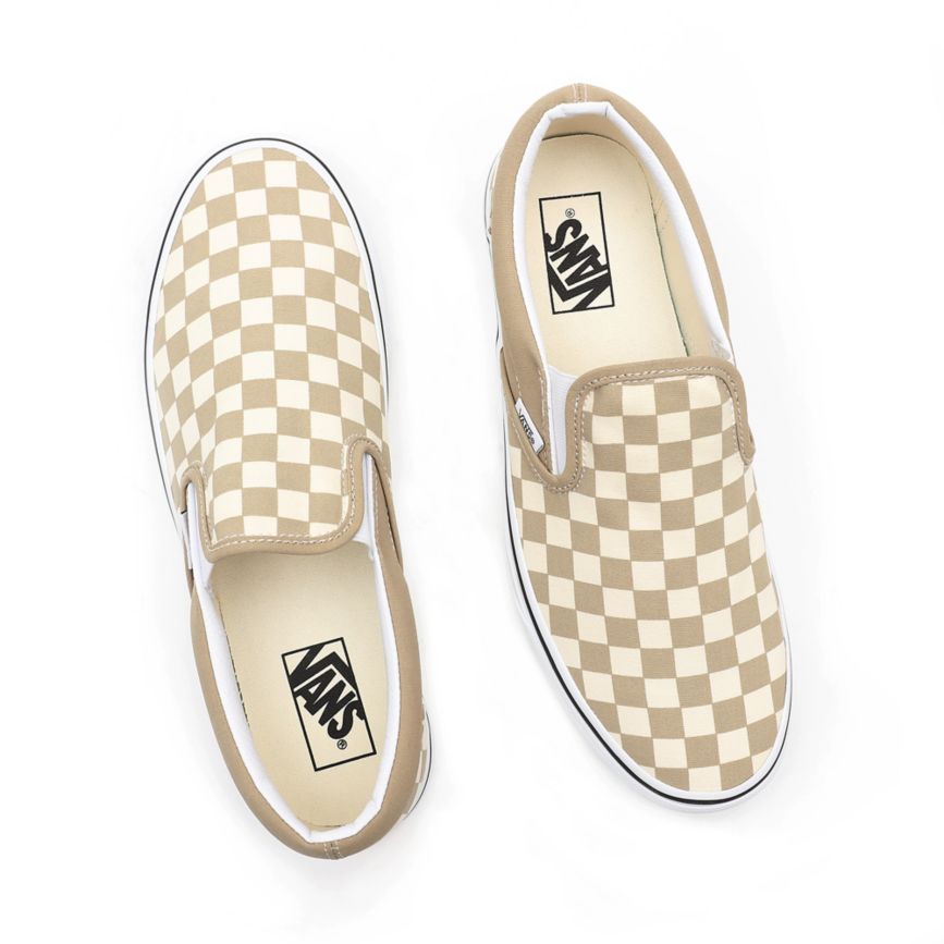 Vans Checkerboard κλασικα Slip-On παπούτσια Μπεζ | VN389D8MS31