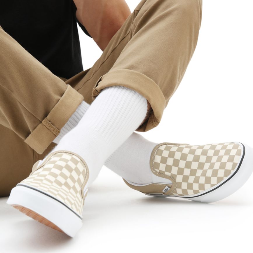 Vans Checkerboard κλασικα Slip-On παπούτσια Μπεζ | VN389D8MS31
