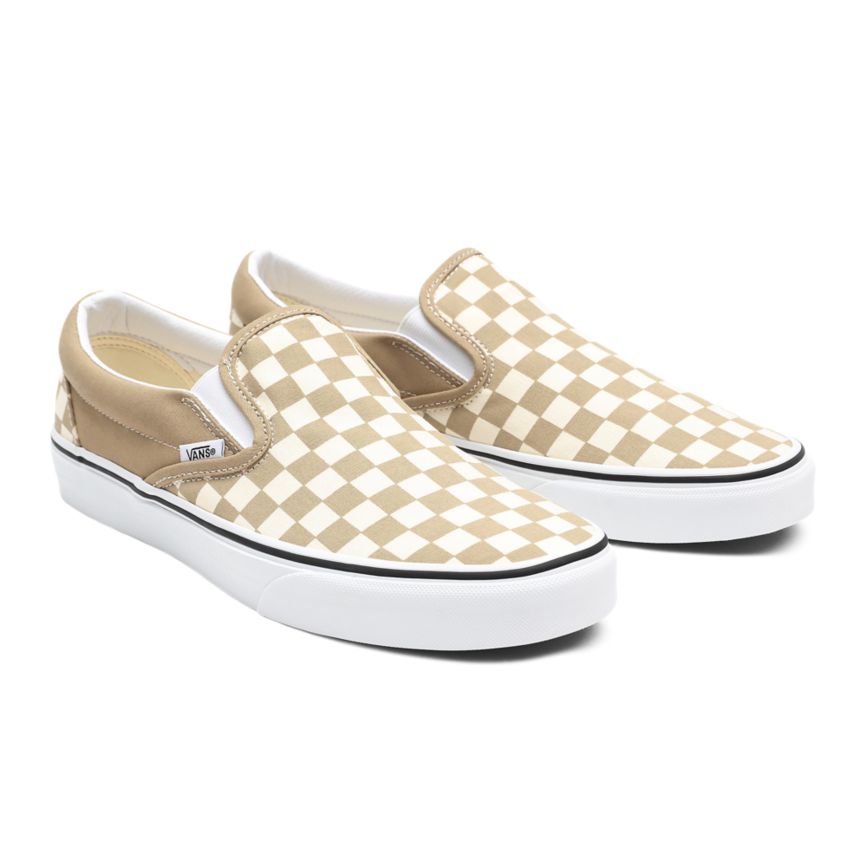 Vans Checkerboard κλασικα Slip-On παπούτσια Μπεζ | VN389D8MS31