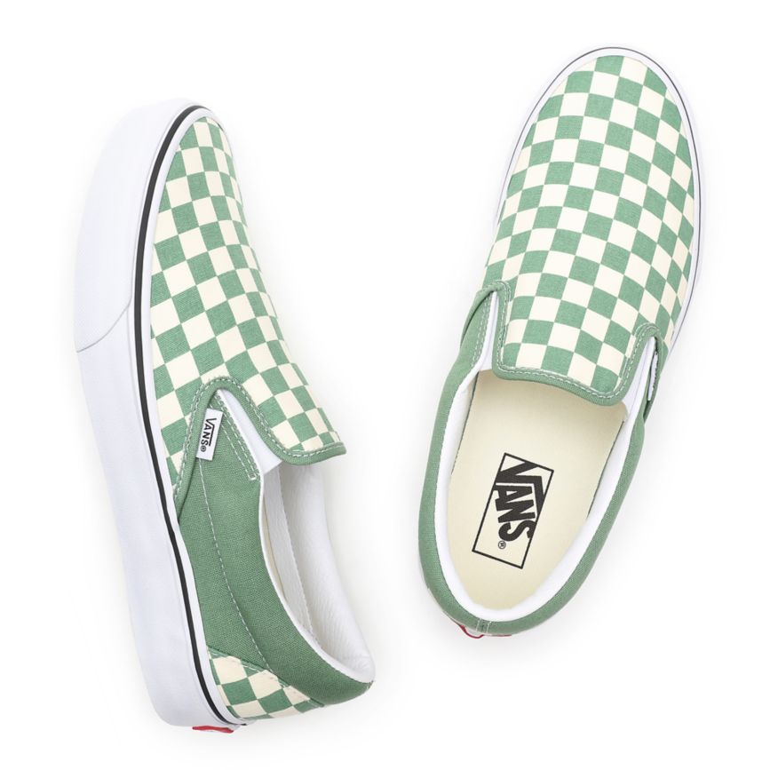 Vans Checkerboard κλασικα Slip-On παπούτσια τυρκουάζ | VN880C0LJ45