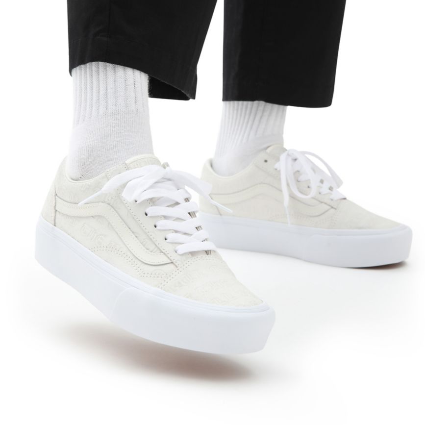 Vans Deboss Otw Old Skool flatforms παπούτσια ασπρα | VN386C0DQ72