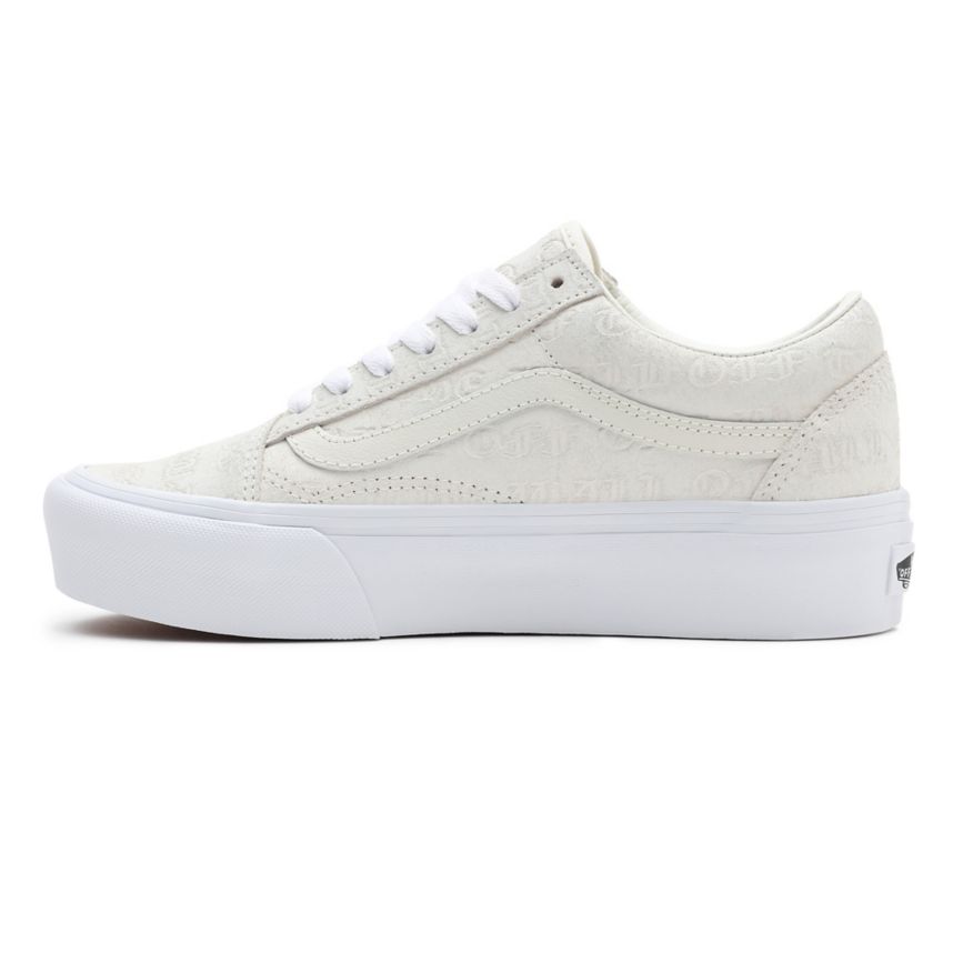 Vans Deboss Otw Old Skool flatforms παπούτσια ασπρα | VN386C0DQ72