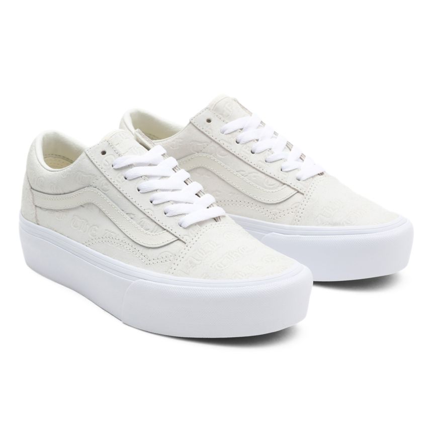 Vans Deboss Otw Old Skool flatforms παπούτσια ασπρα | VN386C0DQ72