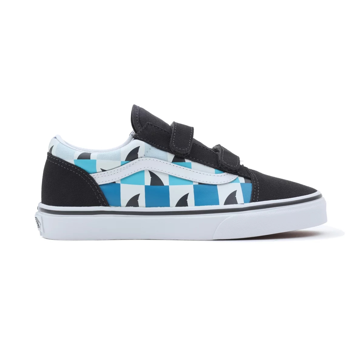 Vans Glow Checkerboard Sharks Old Skool Velcro παπούτσια μαυρα | VN963K2KC46