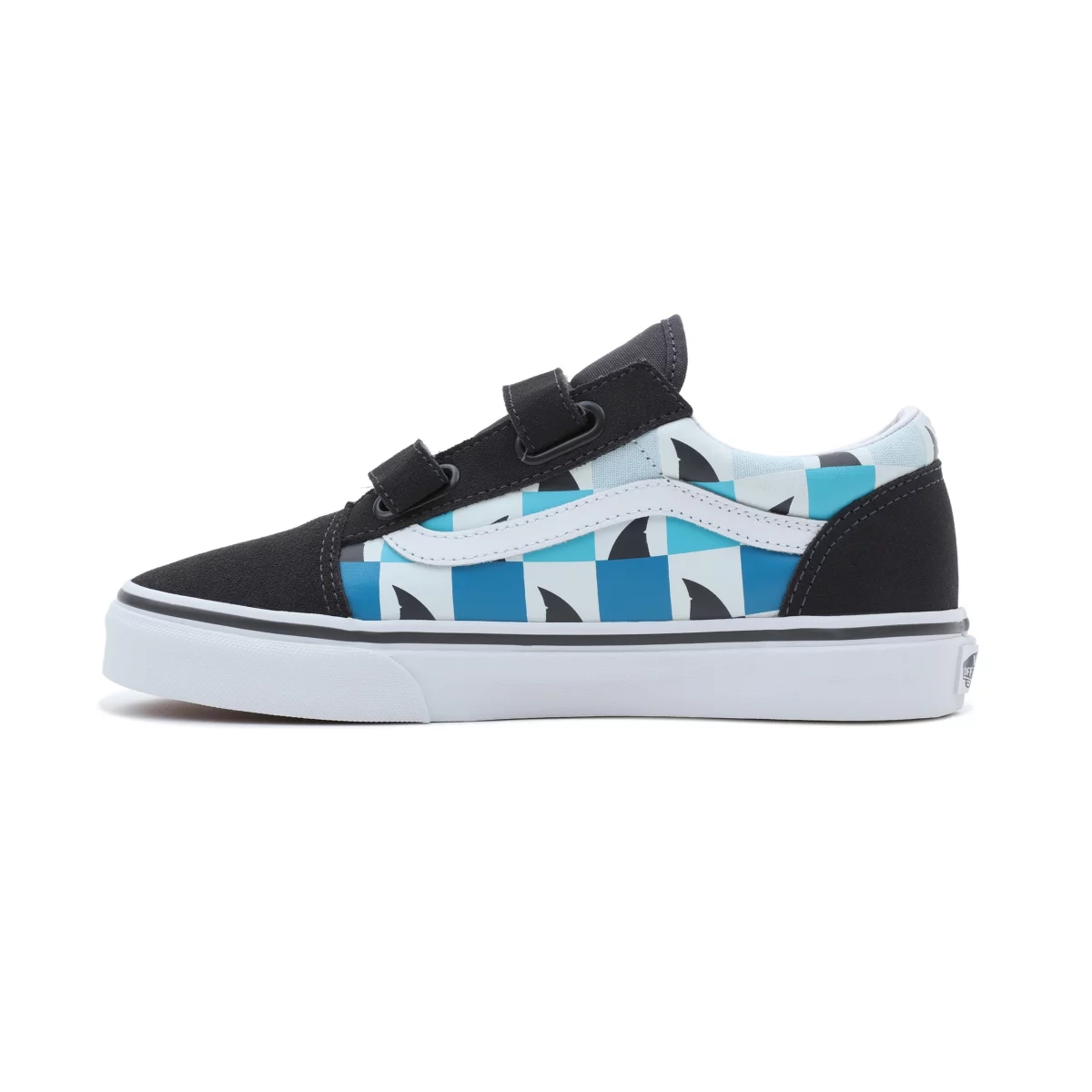 Vans Glow Checkerboard Sharks Old Skool Velcro παπούτσια μαυρα | VN963K2KC46