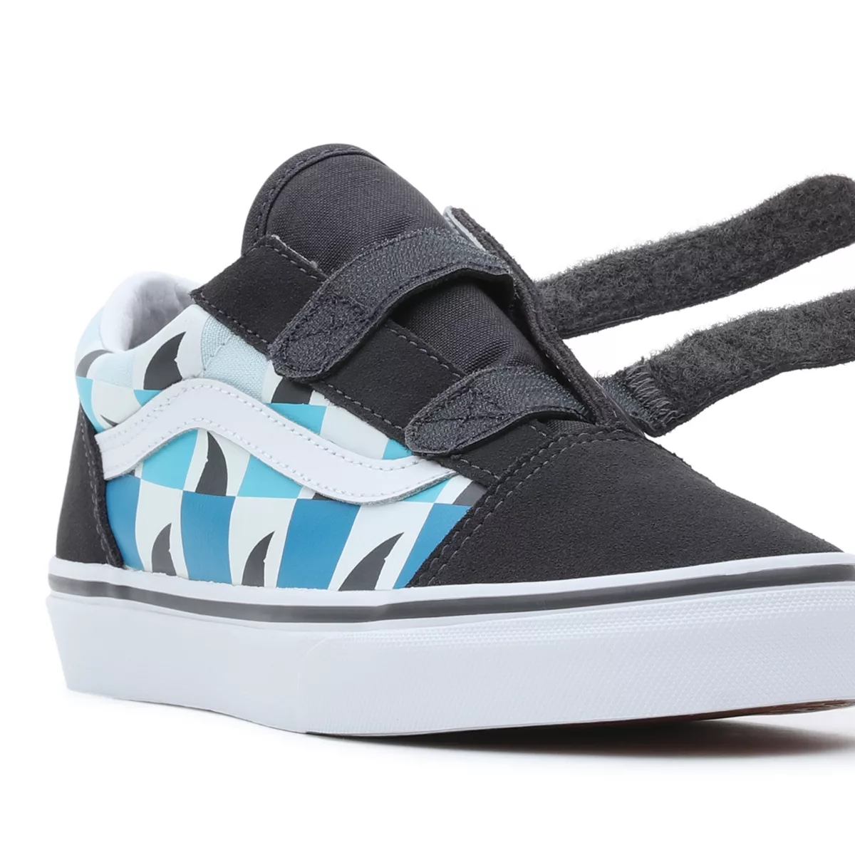 Vans Glow Checkerboard Sharks Old Skool Velcro παπούτσια μαυρα | VN963K2KC46