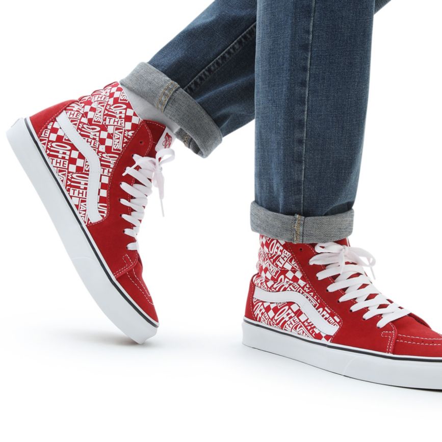 Vans Off The Wall SK8-Hi παπούτσια κοκκινα | VN335U1GT02