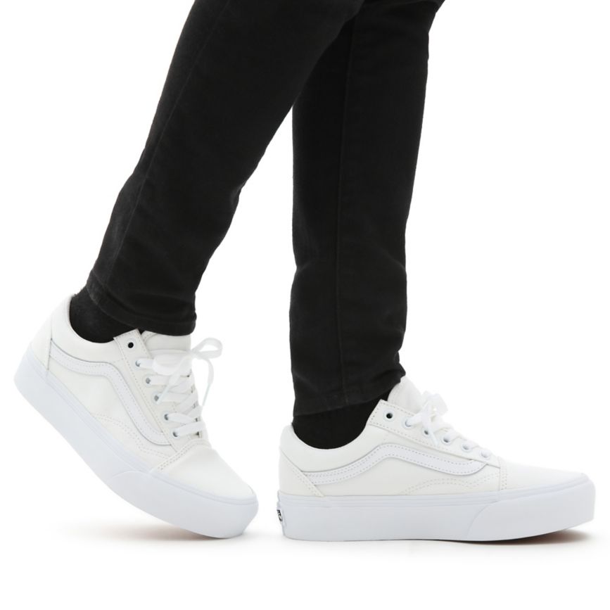 Vans Old Skool flatforms παπούτσια ασπρα | VN175M5UX57