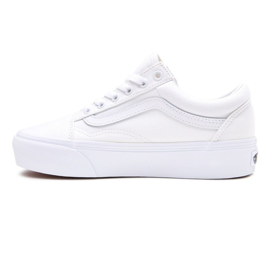 Vans Old Skool flatforms παπούτσια ασπρα | VN175M5UX57