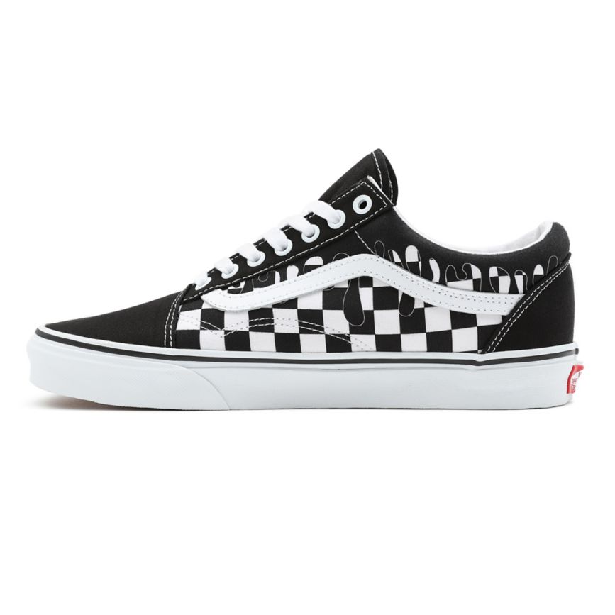Vans Paint Drip Checkerboard Old Skool παπούτσια μαυρα | VN128M7MH14