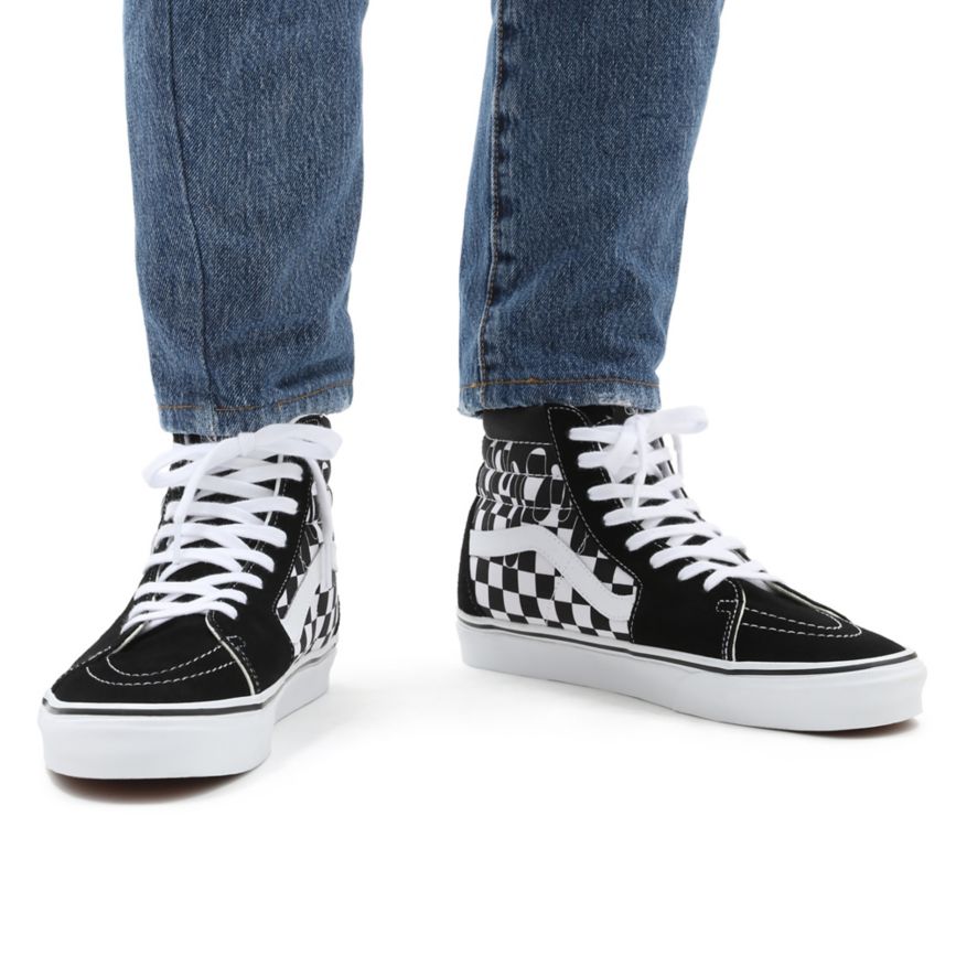 Vans Paint Drip Checkerboard Sk8-Hi παπούτσια μαυρα | VN475V4UN49