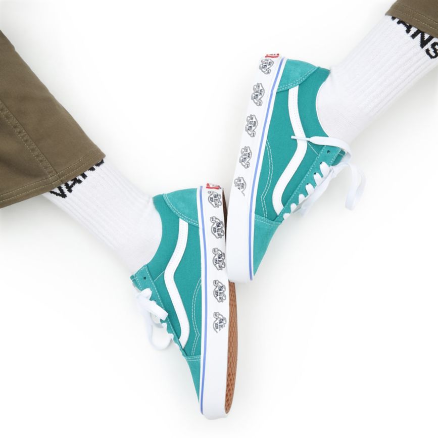 Vans Sidewall Print Old Skool παπούτσια τυρκουάζ | VN385F6CX08