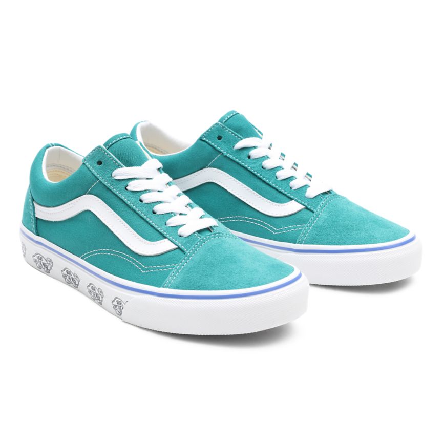 Vans Sidewall Print Old Skool παπούτσια τυρκουάζ | VN385F6CX08