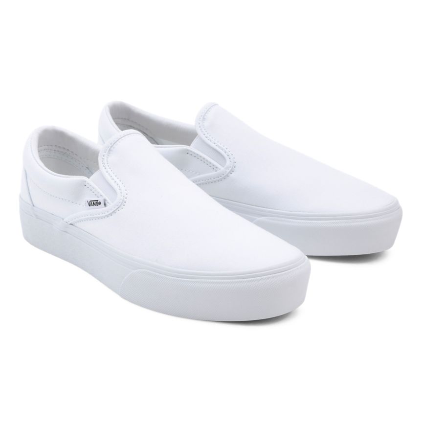 Vans Slip-On flatforms παπούτσια ασπρα | VN214J5PP25