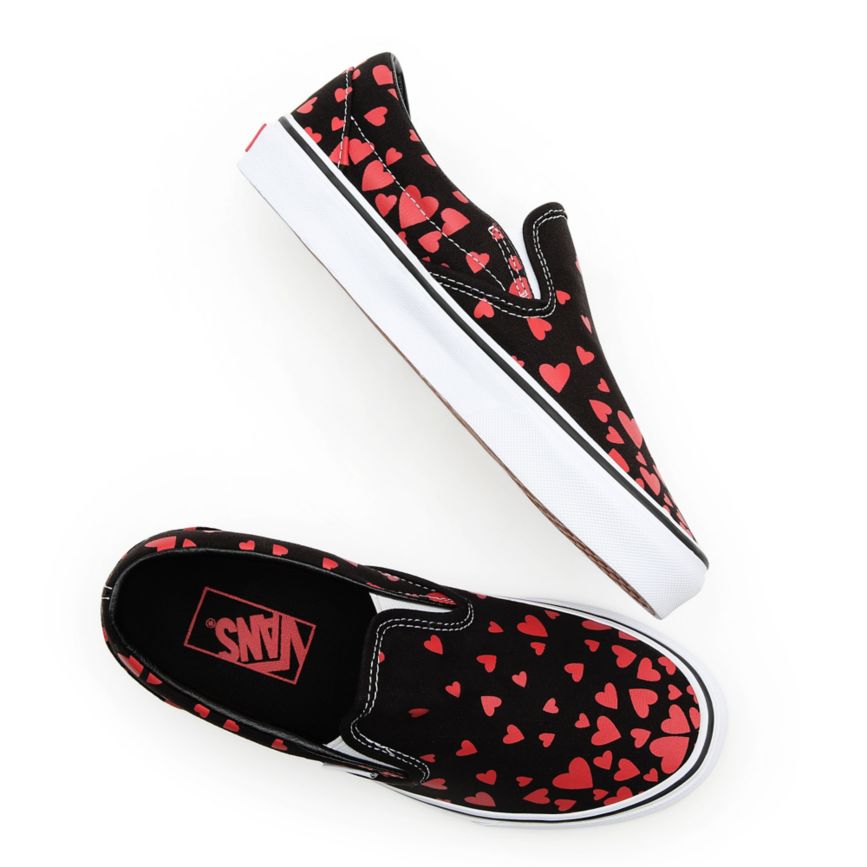 Vans Valentines Hearts κλασικα Slip-On παπούτσια μαυρα | VN194I5QF42
