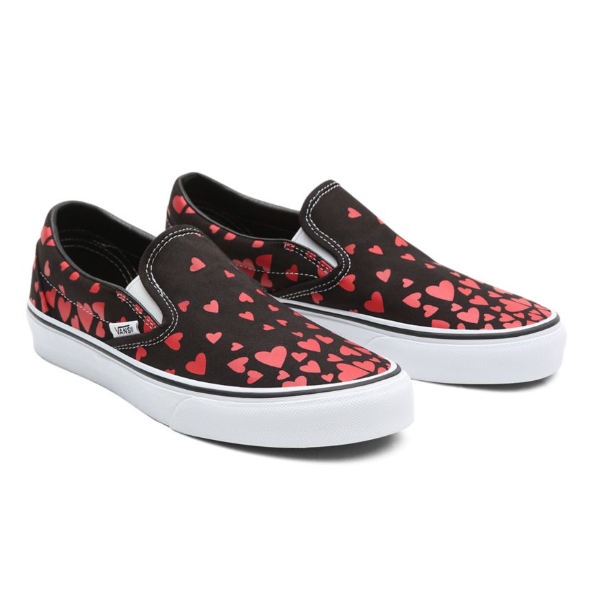 Vans Valentines Hearts κλασικα Slip-On παπούτσια μαυρα | VN194I5QF42