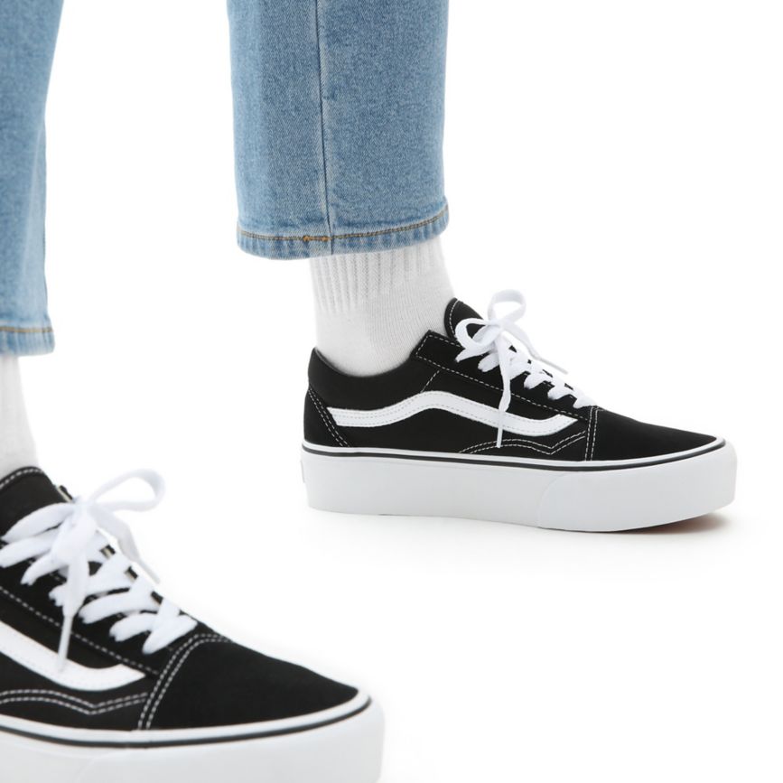 Vans flatforms Old Skool παπούτσια μαυρα | VN318T9UN85