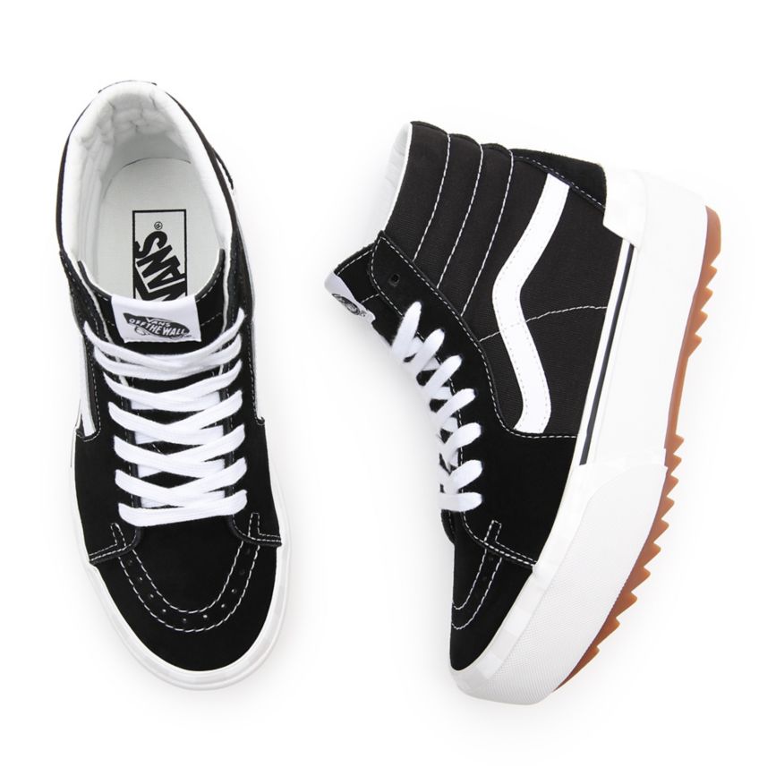 Vans σουετ καμβα Sk8-Hi Stacked παπούτσια μαυρα | VN938I0MN81