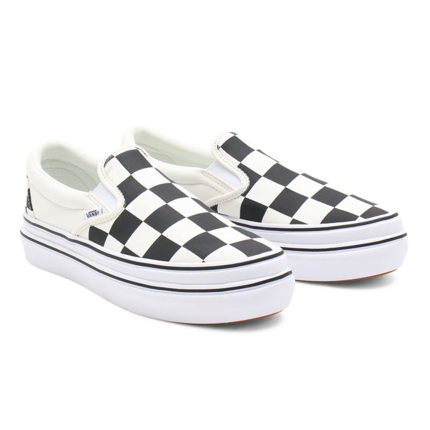 Vans Big Classics Checker Super ComfyCush Slip-On παπούτσια ασπρα | VN223Q1TK39